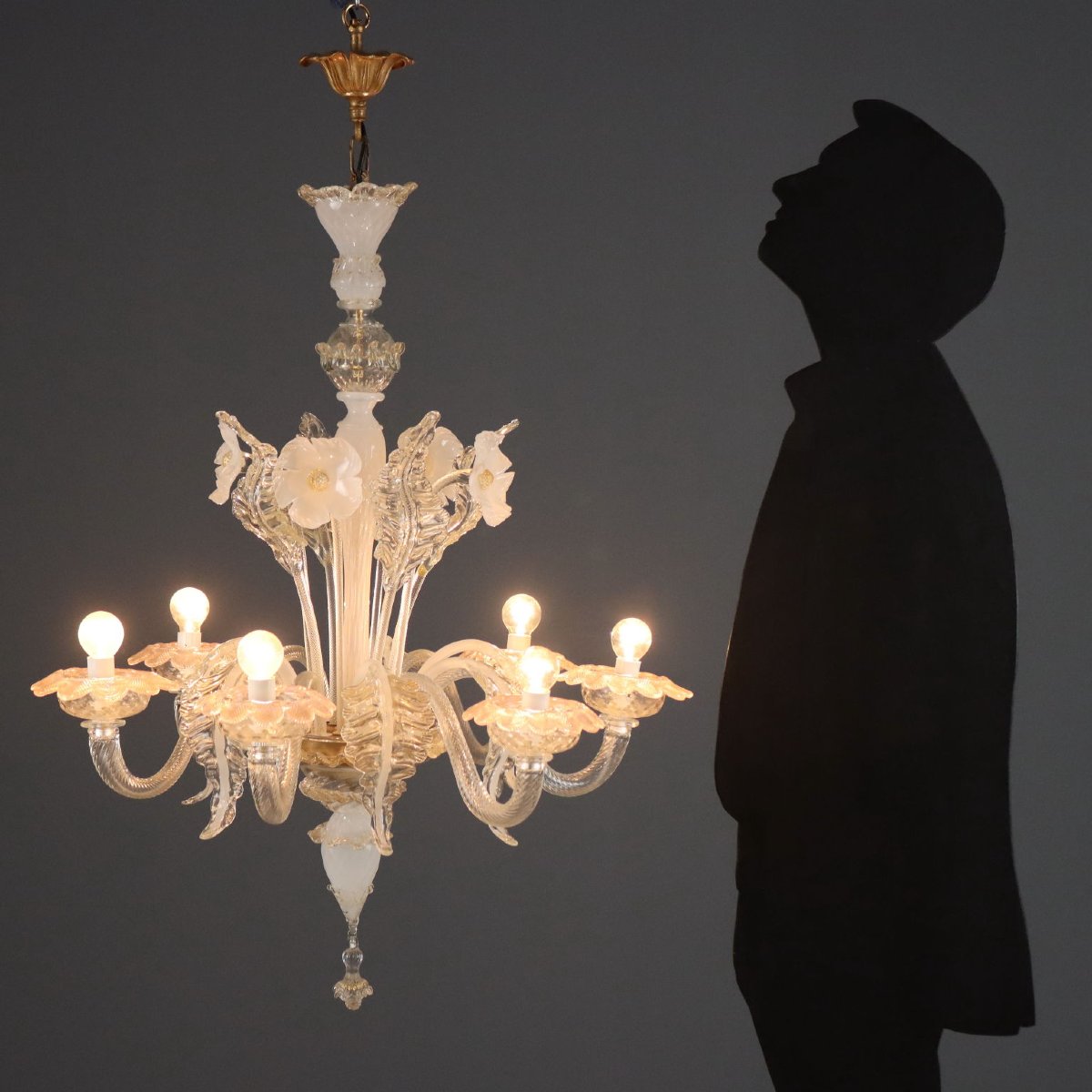 Antique Chandeliers Empire Style Gilded Metal Italy XX Century Originals -photo-2