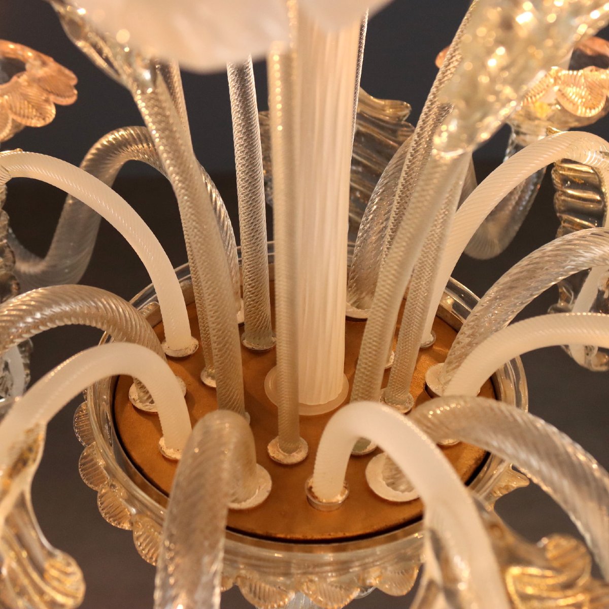 Antique Chandeliers Empire Style Gilded Metal Italy XX Century Originals -photo-2