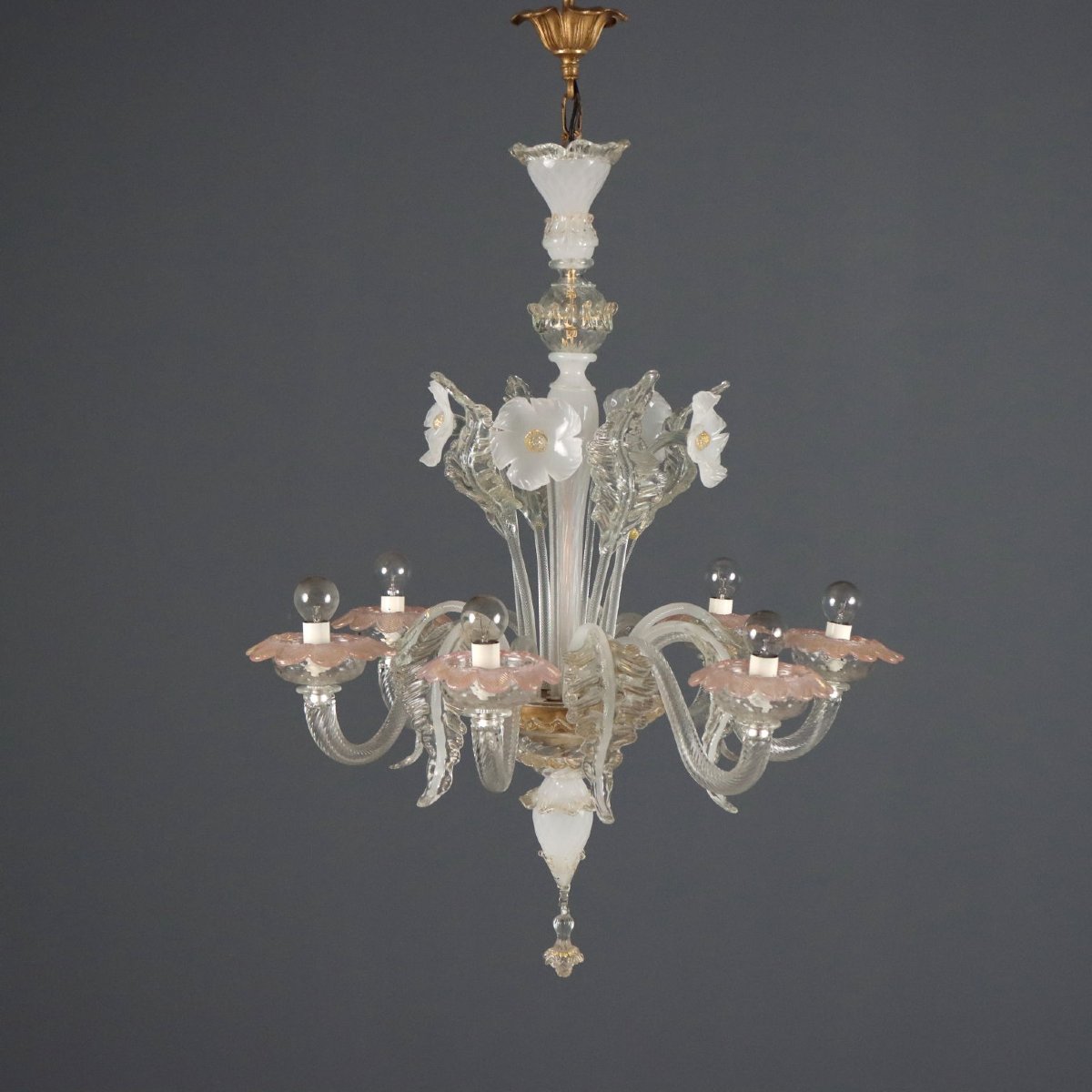 Antique Chandeliers Empire Style Gilded Metal Italy XX Century Originals -photo-5