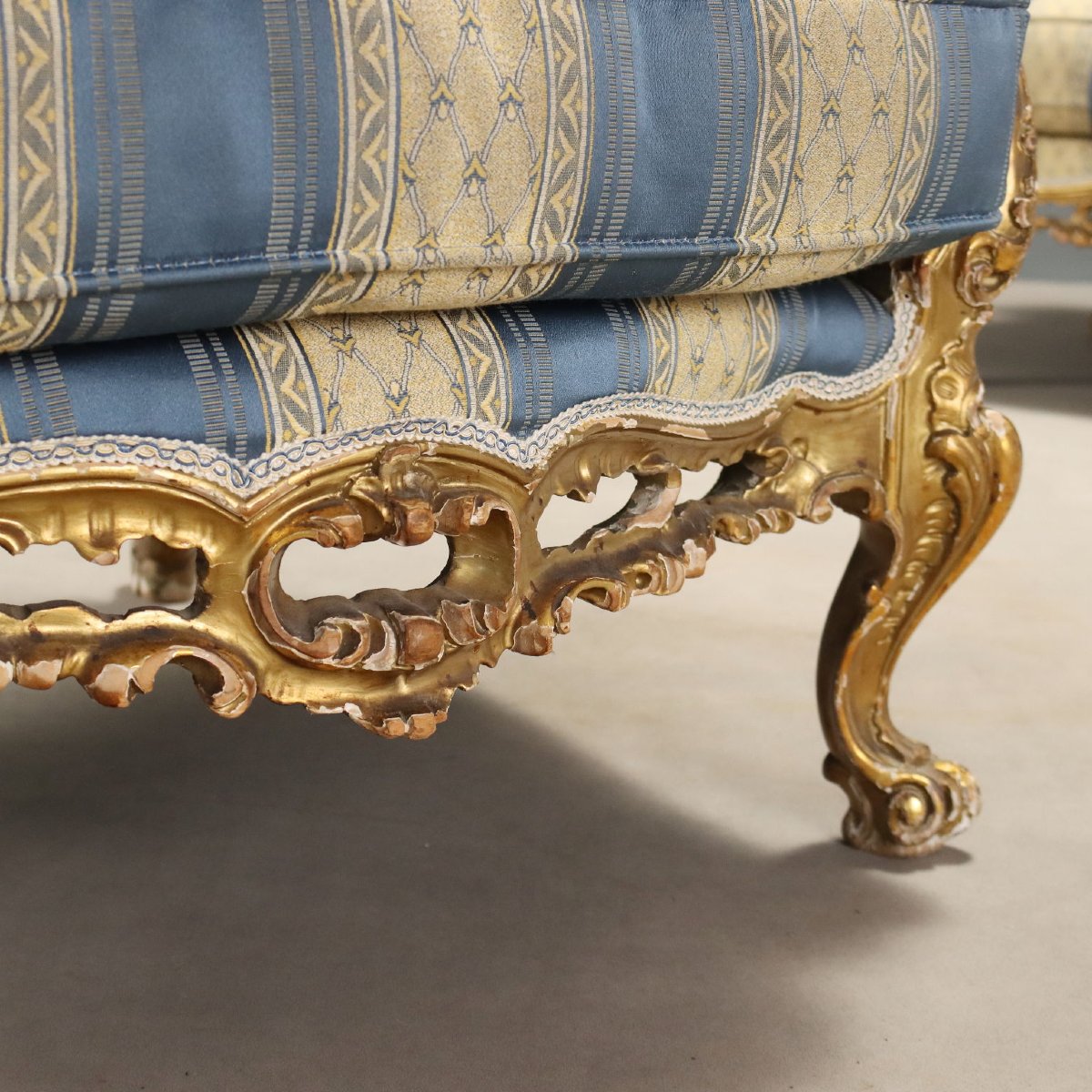 Antique Armchairs Baroque Style Carved Wood XX Century Originals-photo-5