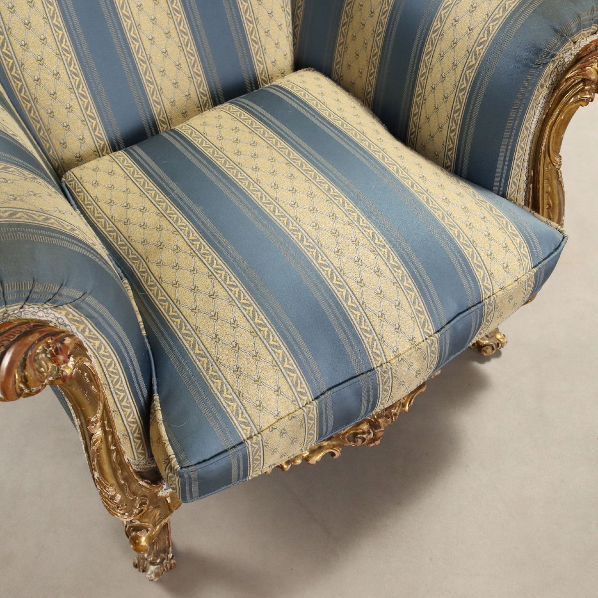 Antique Armchairs Baroque Style Carved Wood XX Century Originals-photo-6