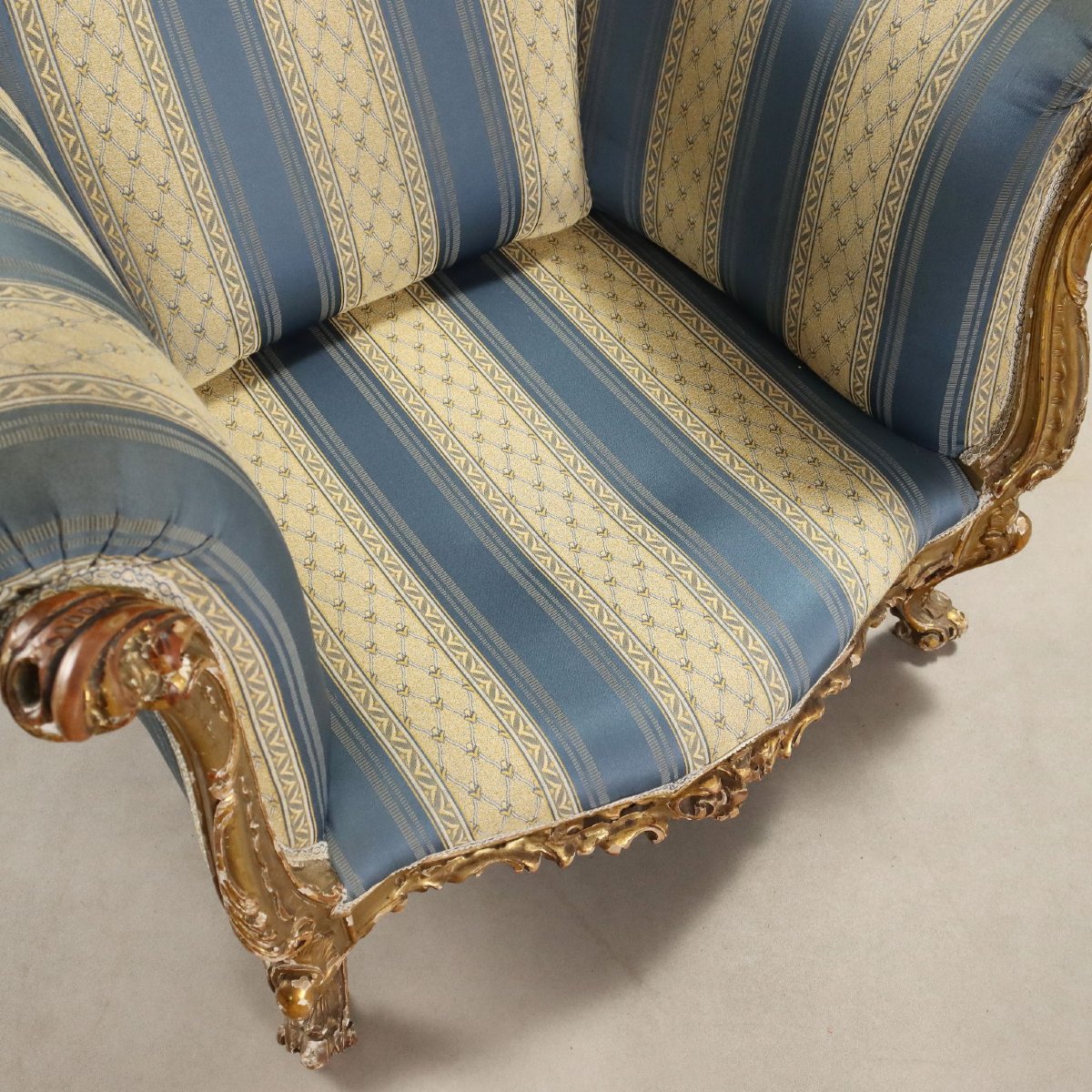 Antique Armchairs Baroque Style Carved Wood XX Century Originals-photo-7