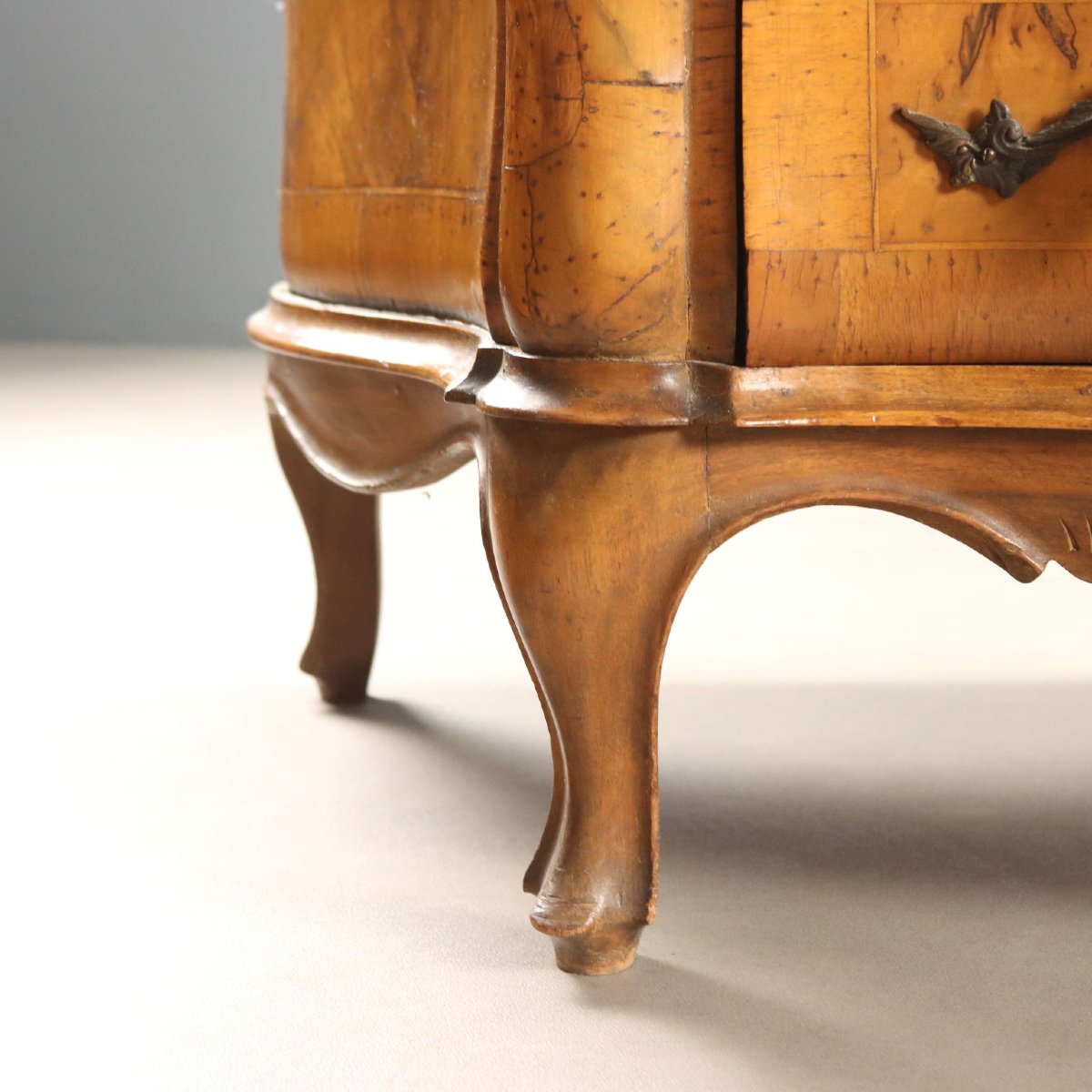 Bureau Ancien Style Baroque Noyer Érable Italie XXe Siècle Original-photo-6