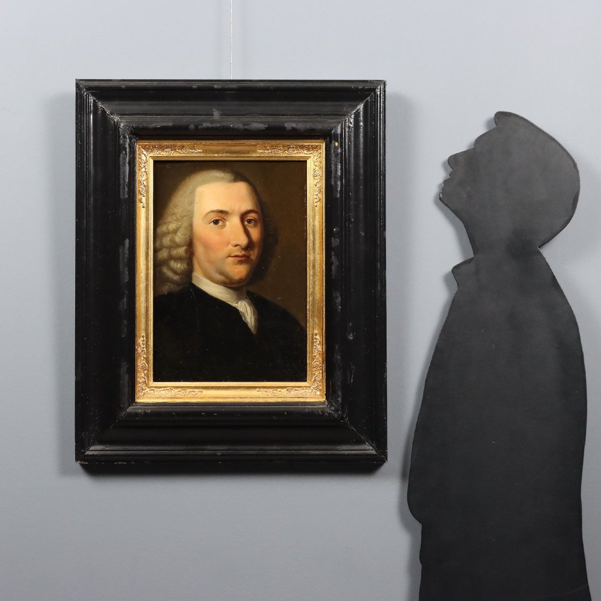 Tableau Ancien Portrait de Petrus Camper Huile sur Panneau '700-photo-2