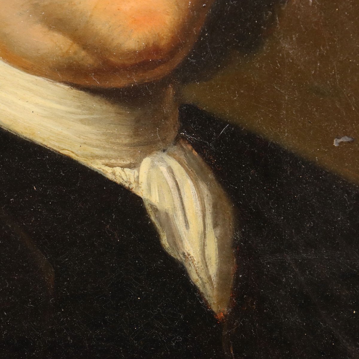 Tableau Ancien Portrait de Petrus Camper Huile sur Panneau '700-photo-2