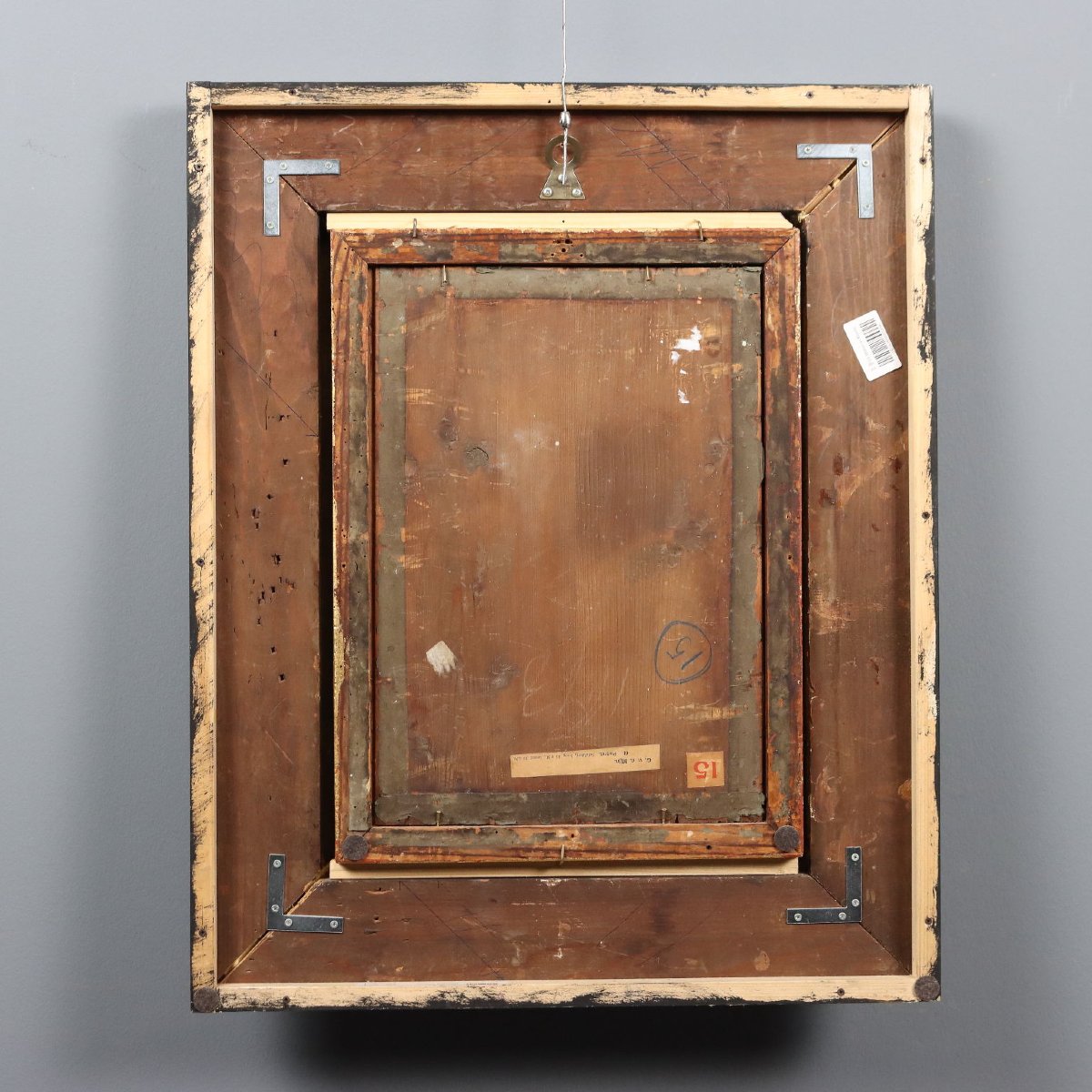Tableau Ancien Portrait de Petrus Camper Huile sur Panneau '700-photo-5
