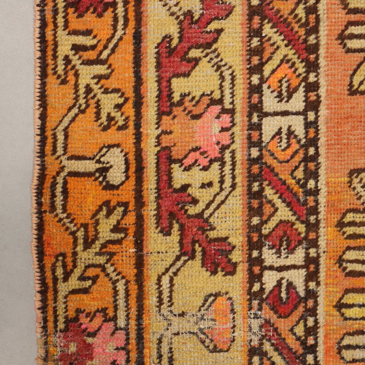 Tapis Kotan Samarkanda Ancien Laine Noeud Gros Fait à la Main Original-photo-4