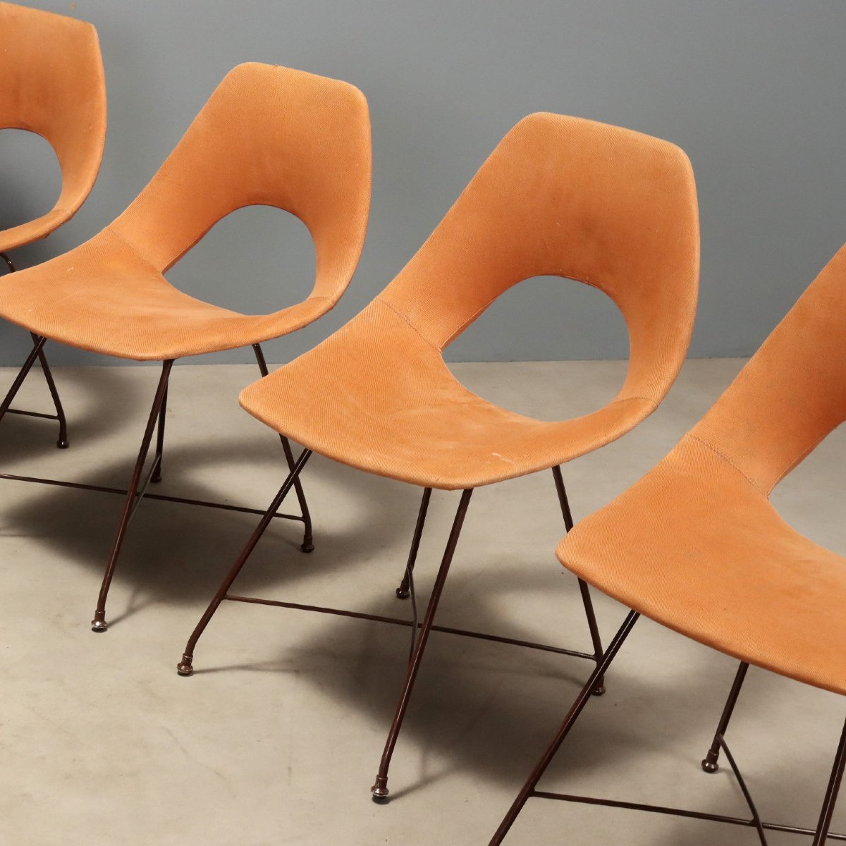 Chaises Saporiti Vintage Design Augusto Bozzi Années 1950-1960 Originales-photo-4