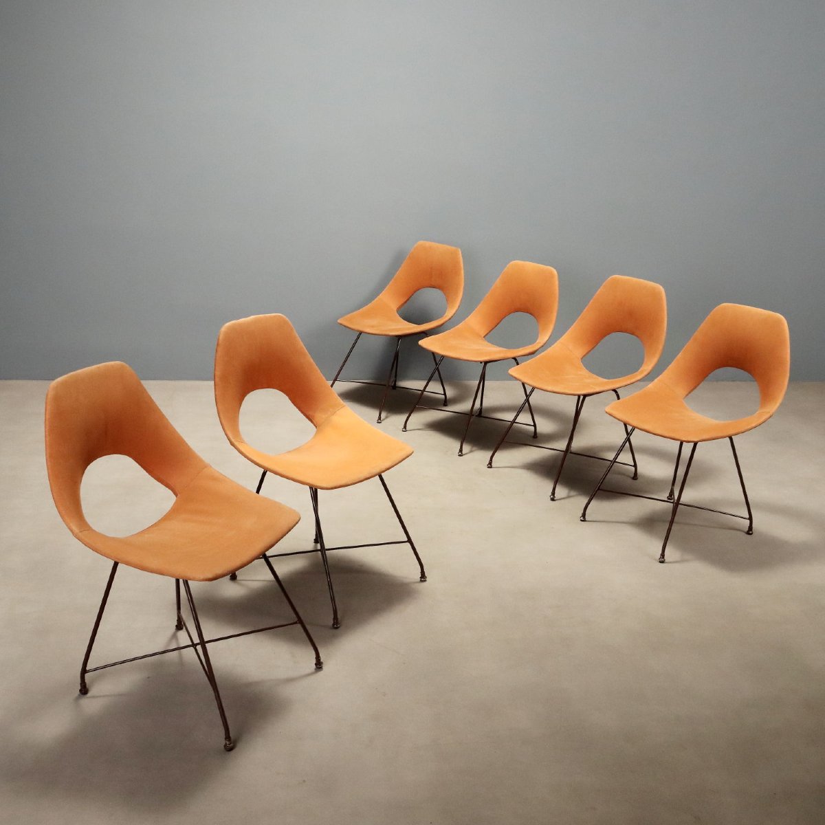 Chaises Saporiti Vintage Design Augusto Bozzi Années 1950-1960 Originales