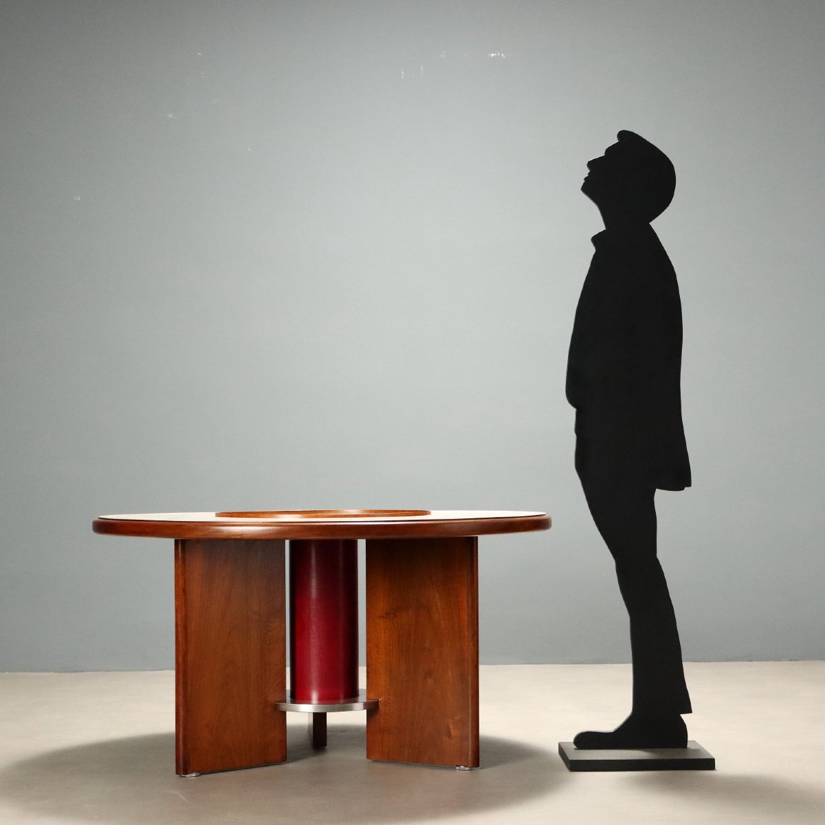 Table Bernini Vintage Design Silvio Coppola Bois des Années 1960 Originale-photo-3