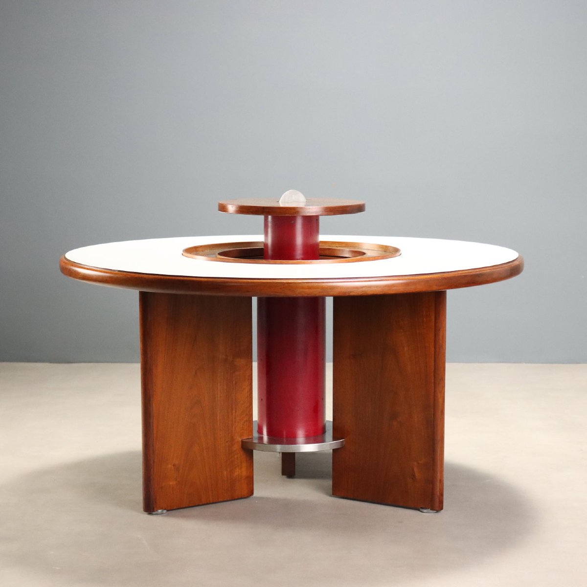 Table Bernini Vintage Design Silvio Coppola Bois des Années 1960 Originale-photo-4