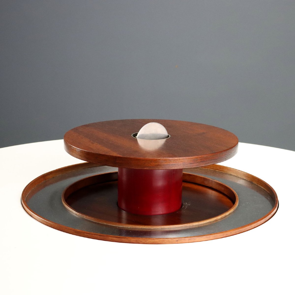Table Bernini Vintage Design Silvio Coppola Bois des Années 1960 Originale-photo-1