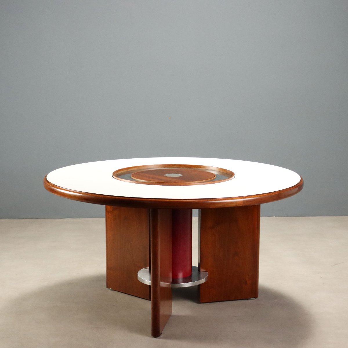 Table Bernini Vintage Design Silvio Coppola Bois des Années 1960 Originale-photo-8