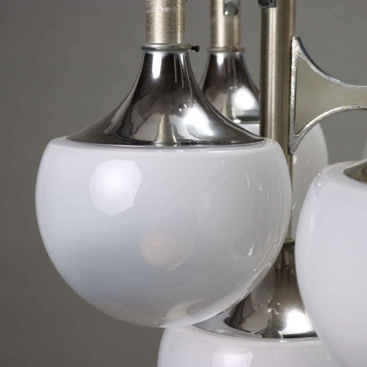 Vintage Lamp Lacquered Steel Glass Spheres Design Italy 1960s-1970s Original-photo-1