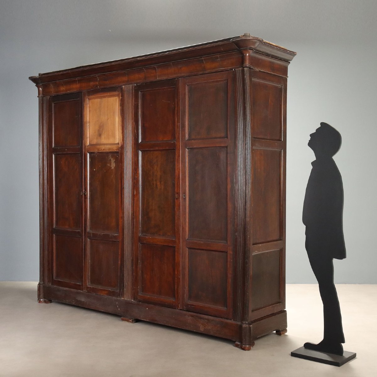 Armoire Louis-Philippe Ancienne Noyer Sapin Italie XIXe Siècle-photo-2