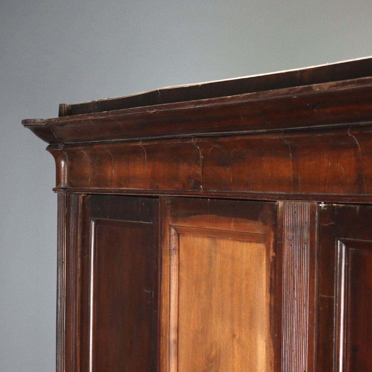 Armoire Louis-Philippe Ancienne Noyer Sapin Italie XIXe Siècle-photo-4