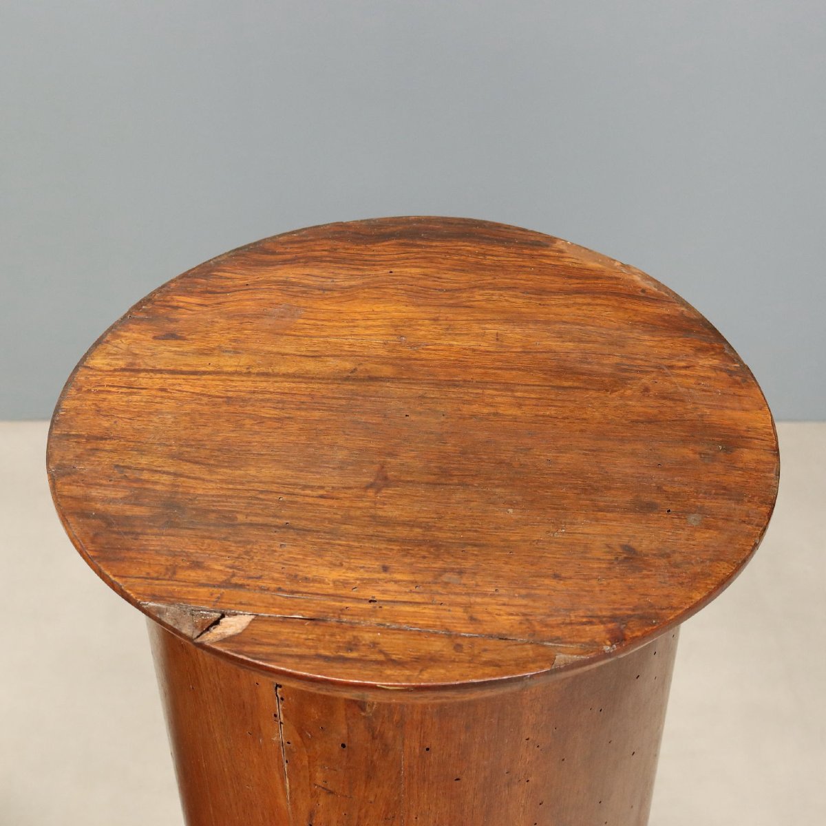 Paire de Tables de Nuit Empire à Colonne en Noyer - Début XIXe Siècle-photo-4