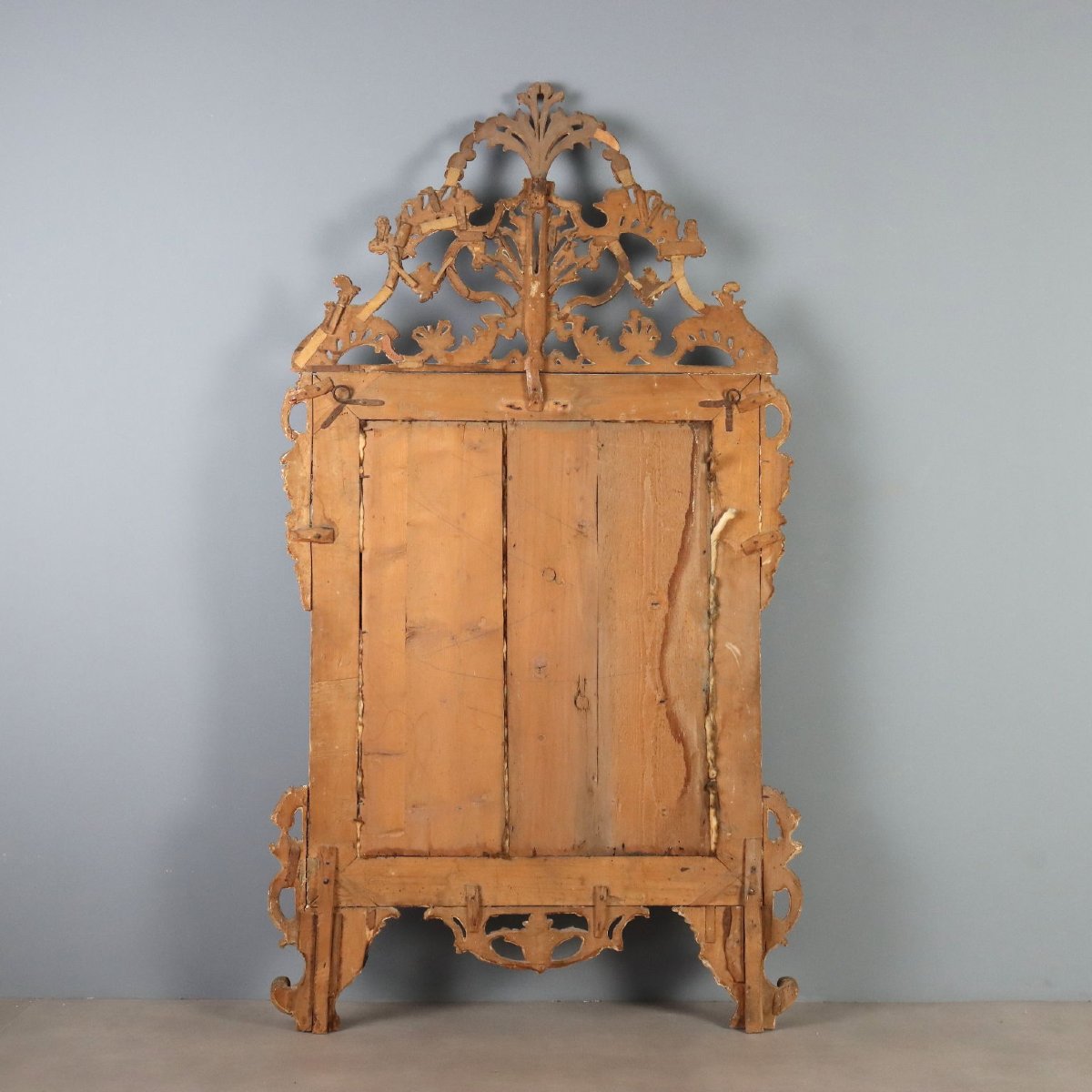 Wall-mounted Mirror In Carved And Gilded Wood, Piedmont, Mid-18th Century-photo-8