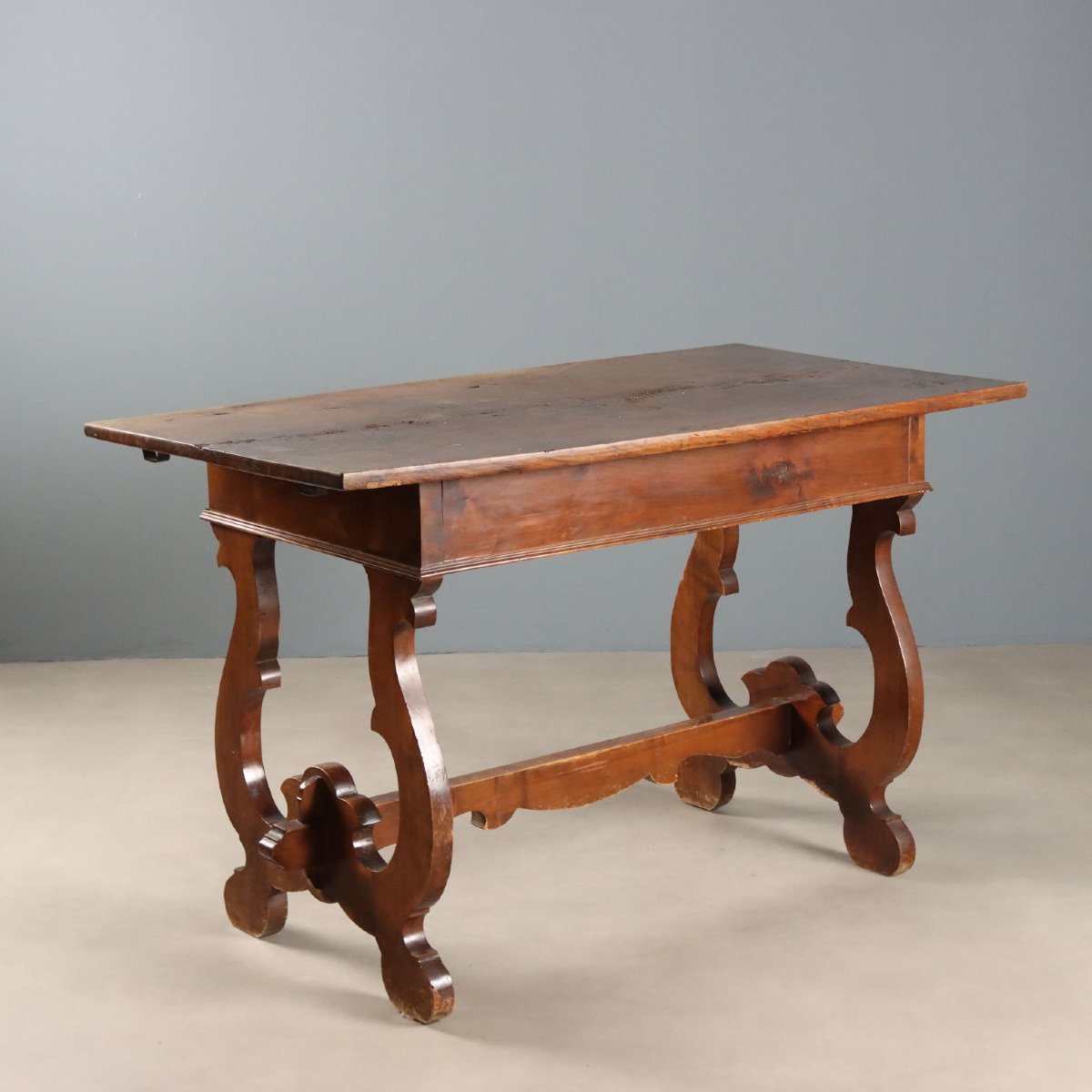 Bureau de Réfectoire Ancien Noyer Italie du XXe Siècle-photo-1