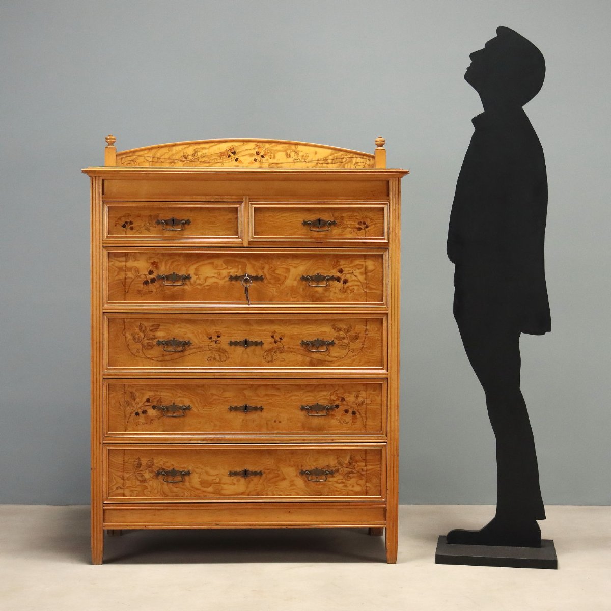 Liberty-style Chest Of Drawers In Ash And Maple, Italy, Early 20th Century-photo-2
