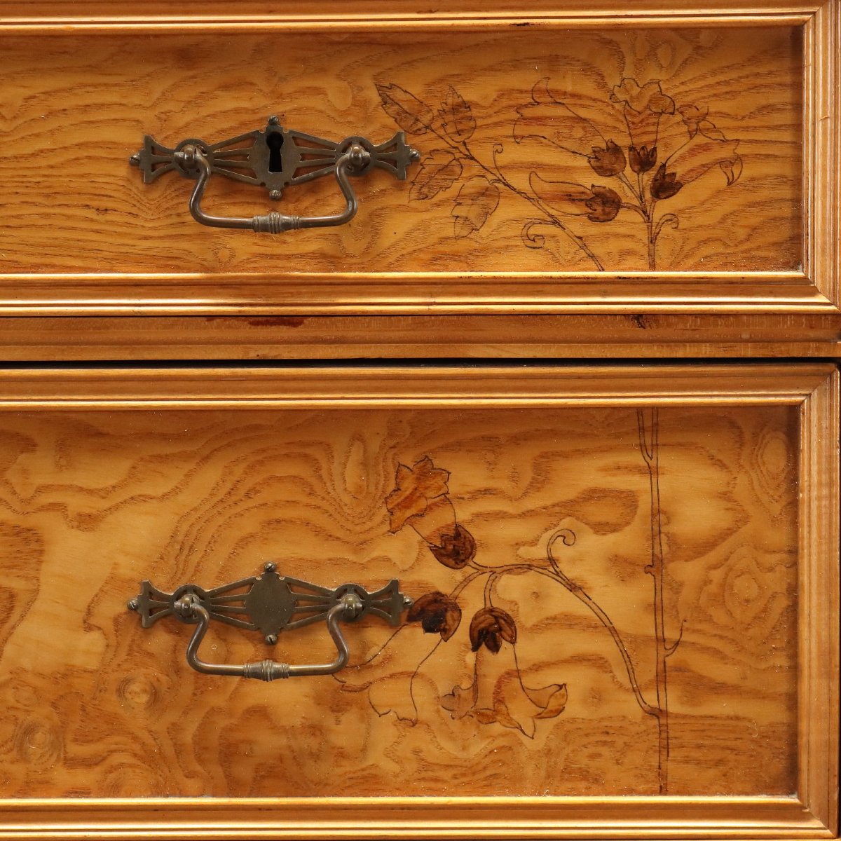 Liberty-style Chest Of Drawers In Ash And Maple, Italy, Early 20th Century-photo-4