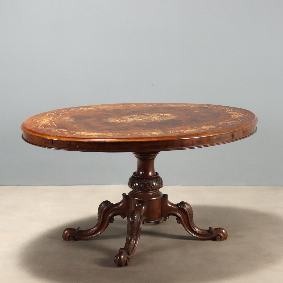 Table à Abattant Ancienne Acajou Incrusté Royaume-Uni XIXe Siècle