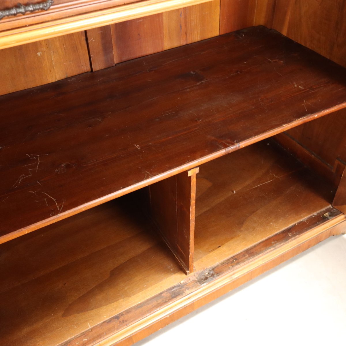 Walnut Sideboard With Glass Top, Italy, Late 19th Century-photo-4