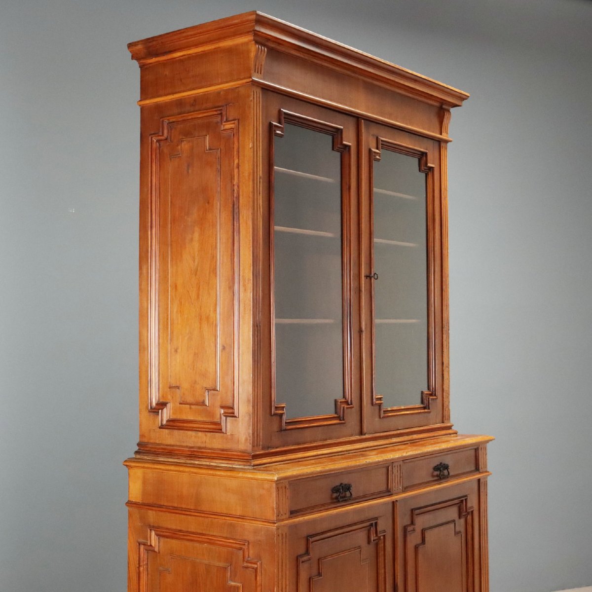 Walnut Sideboard With Glass Top, Italy, Late 19th Century-photo-1