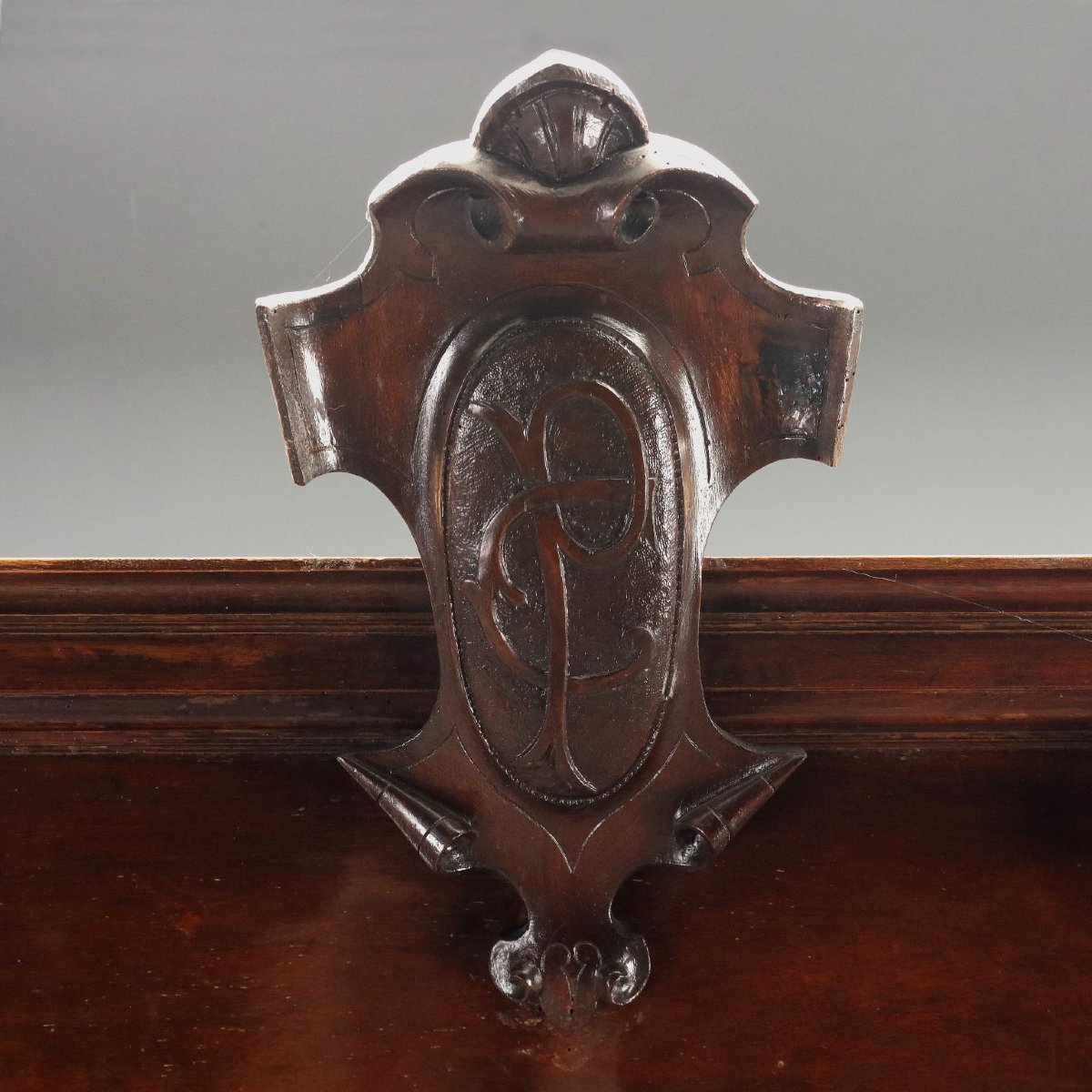 Walnut Display Cabinet With Glass Doors, Italy, Late 19th Century-photo-2