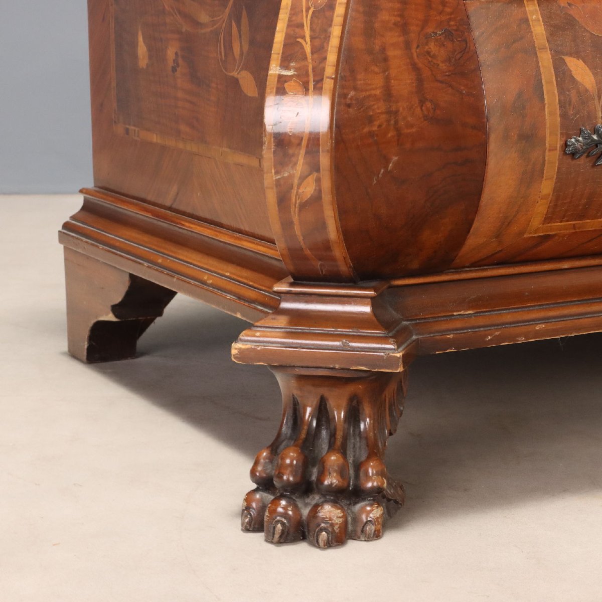 Stylish Dutch Folding Table With Floral Inlays, 20th-century Netherlands-photo-2