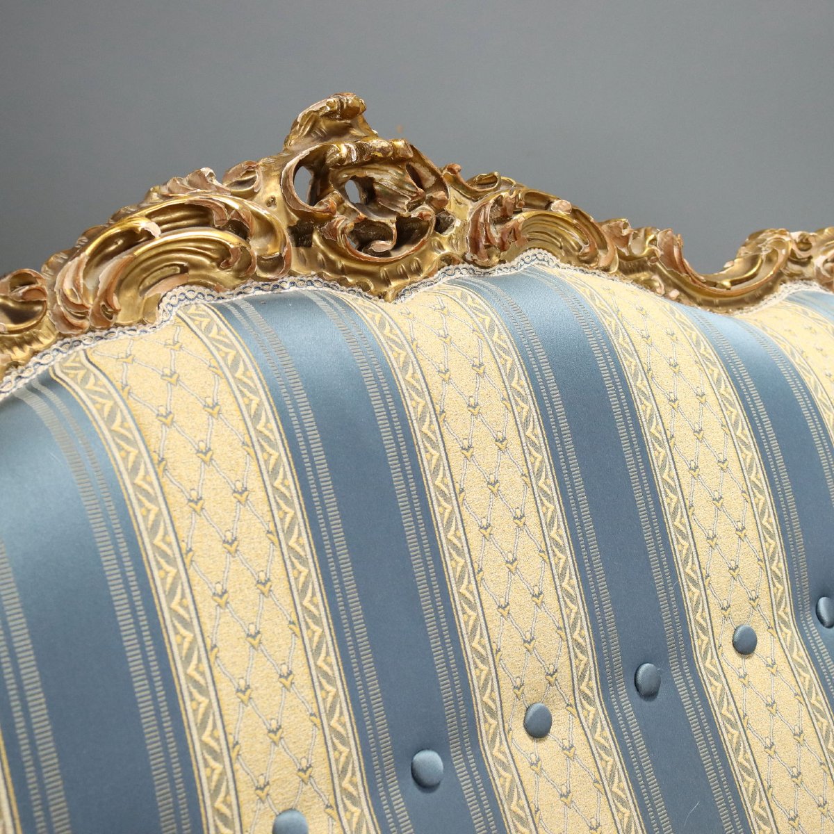 Canapé Ancien Style Baroque Bois Doré Italie XXe Siècle-photo-1