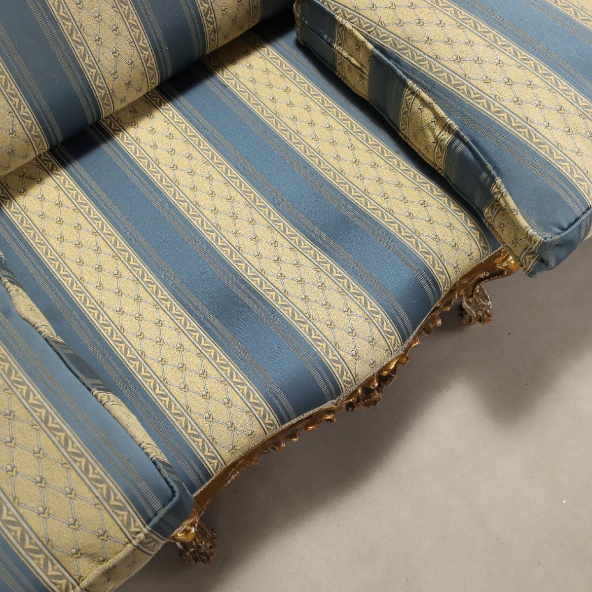 Canapé Ancien Style Baroque Bois Doré Italie XXe Siècle-photo-3