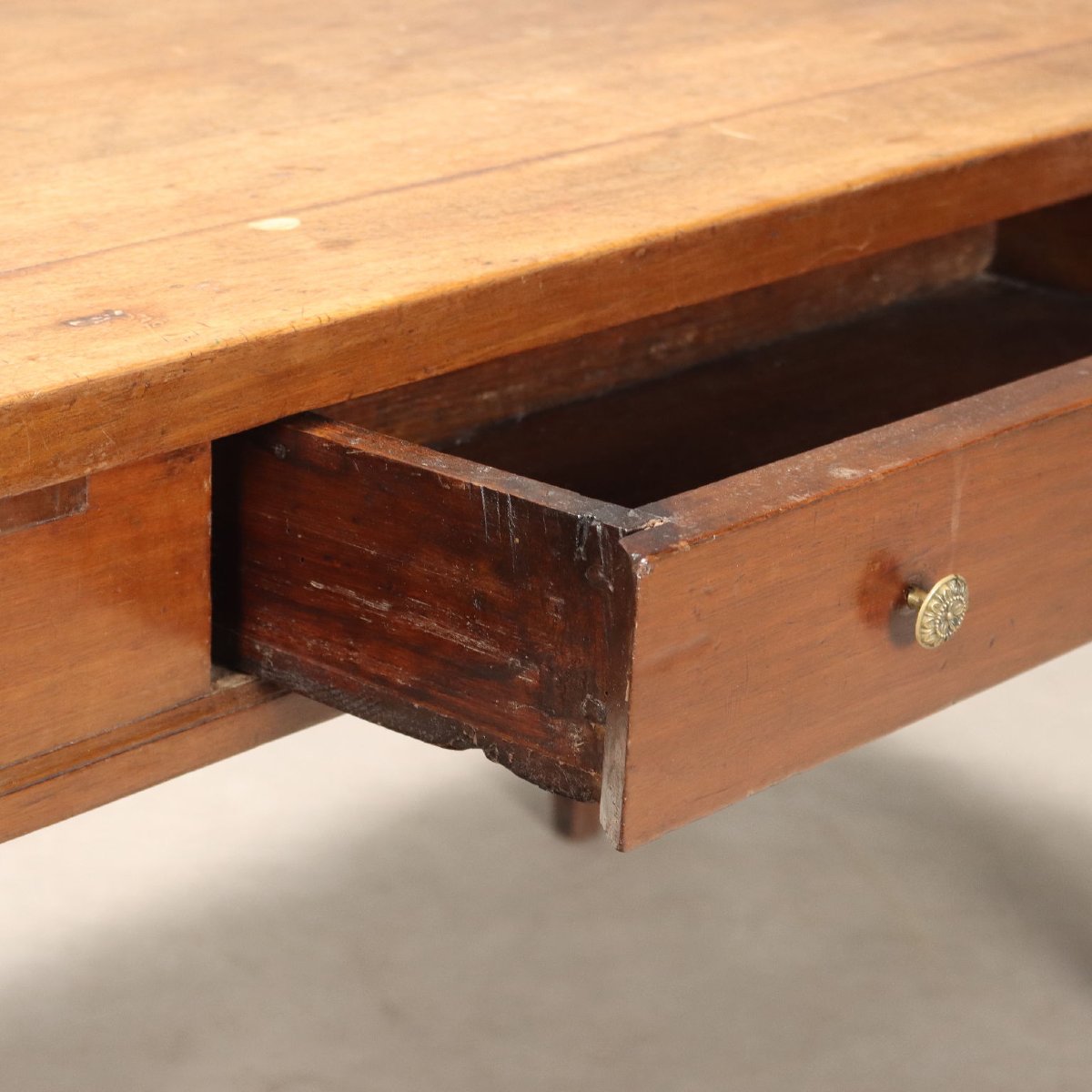 Table Directoire Ancienne Noyer Tiroir Italie XVIIIe-XIXe Siècle Originale-photo-4