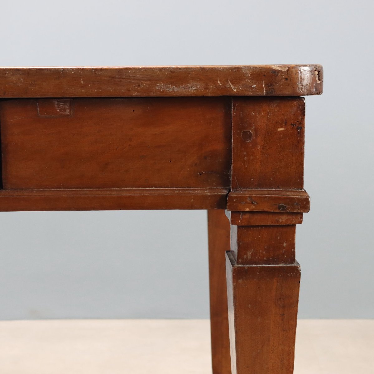 Table Directoire Ancienne Noyer Tiroir Italie XVIIIe-XIXe Siècle Originale-photo-2