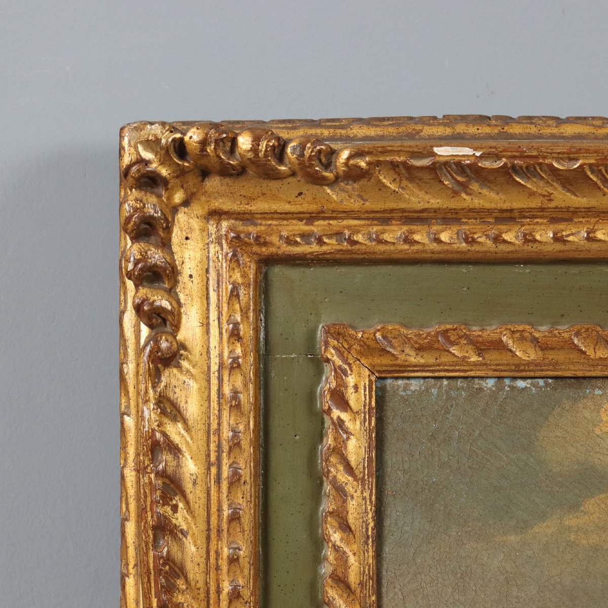 Tableau Ancien Paysage avec Épaves Huile sur Toile XXe Siècle Original-photo-7