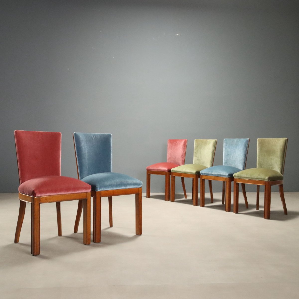 Chaises Vintage Hêtre Noyer Design Italie des Années 1950 Originales