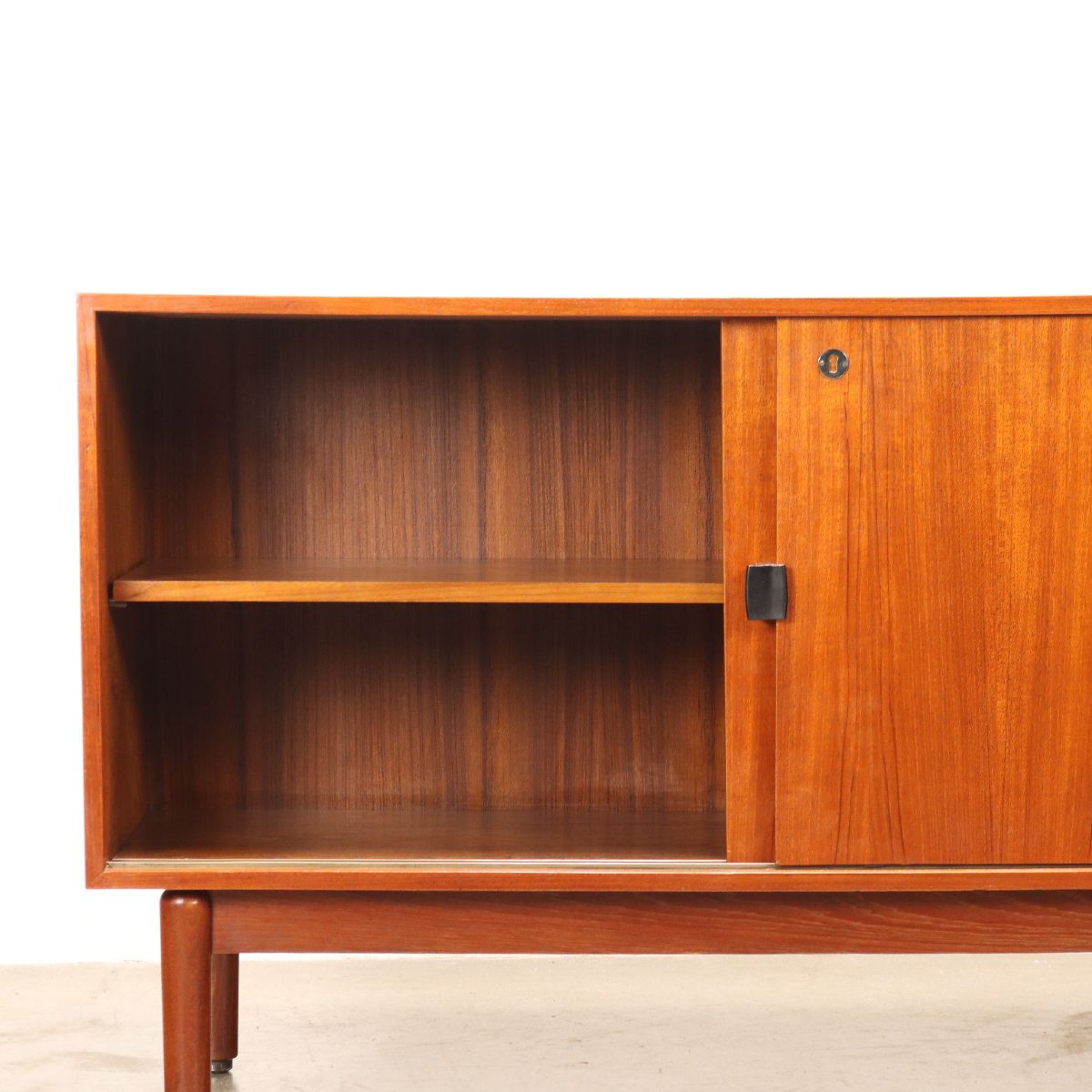 Buffet Bas Vintage Fratelli Saporiti Design Plaqué en Teck Années 60 Original-photo-3