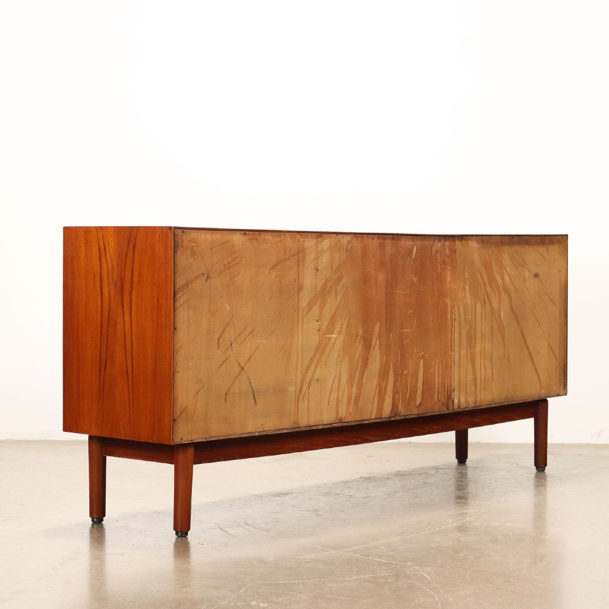 Buffet Bas Vintage Fratelli Saporiti Design Plaqué en Teck Années 60 Original-photo-7