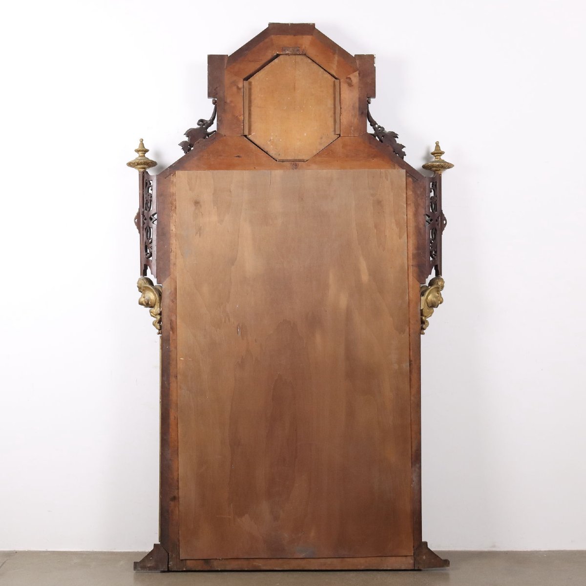 Miroir Éclectique Ancien Acajou Italie XIXe Siècle Original-photo-8