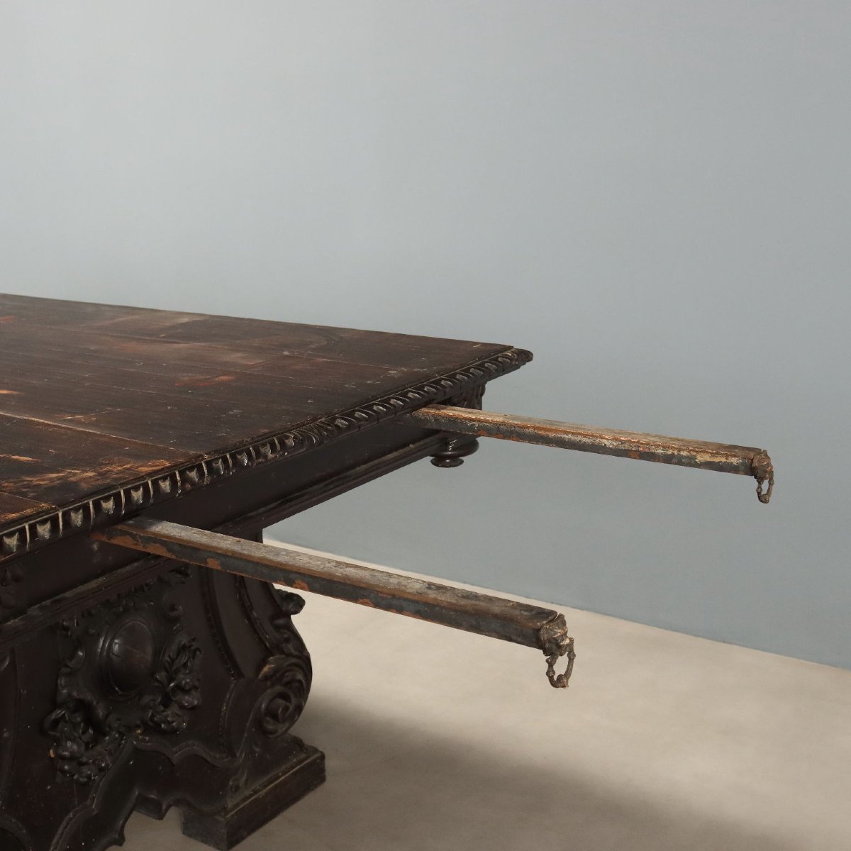 Neo-renaissance Table In Ebonized Walnut, Italy, Late 19th Century-photo-4