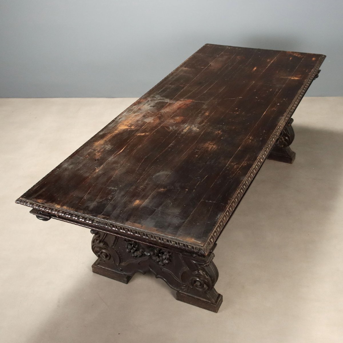 Neo-renaissance Table In Ebonized Walnut, Italy, Late 19th Century-photo-6