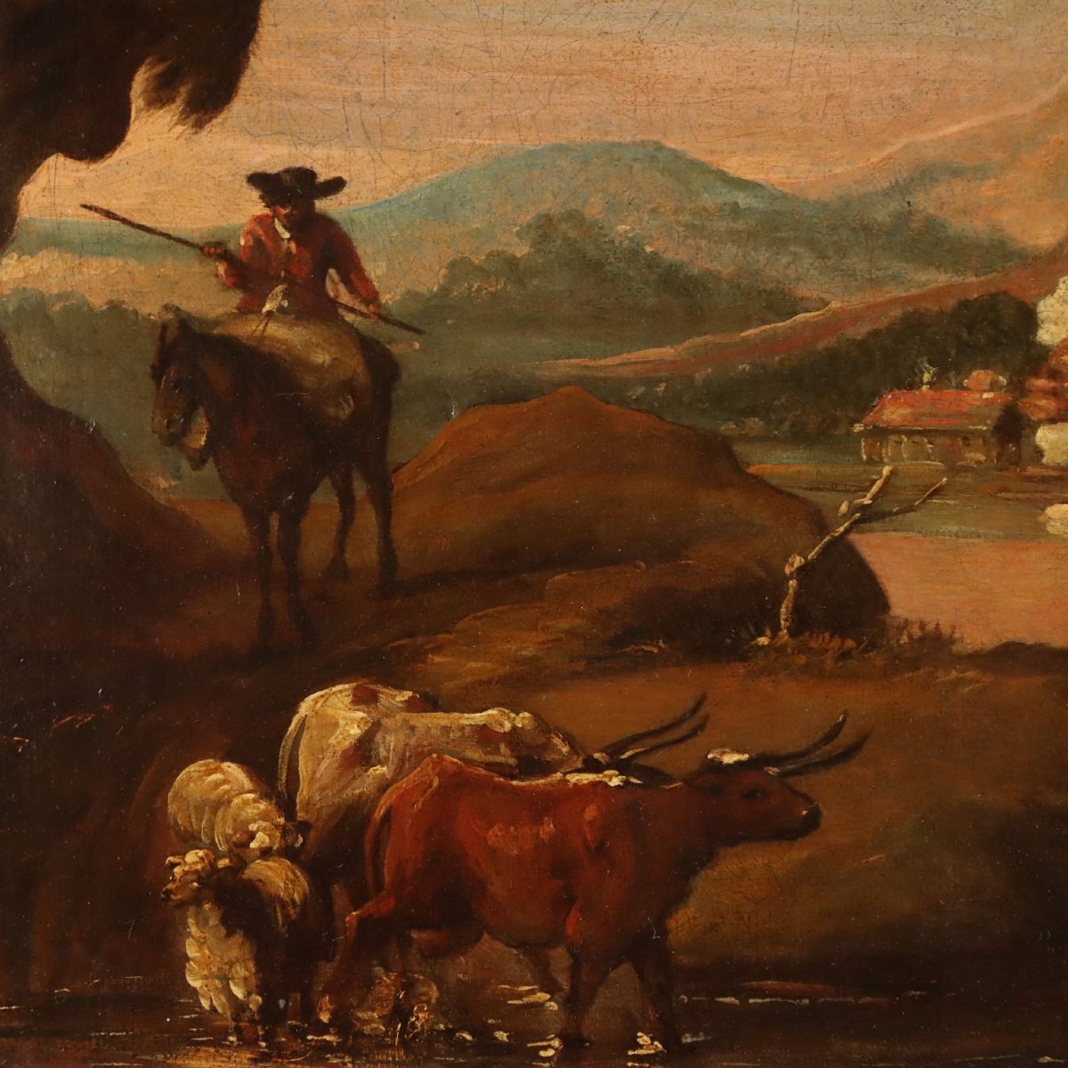 Painting: Landscape With Shepherds And Herds-photo-4