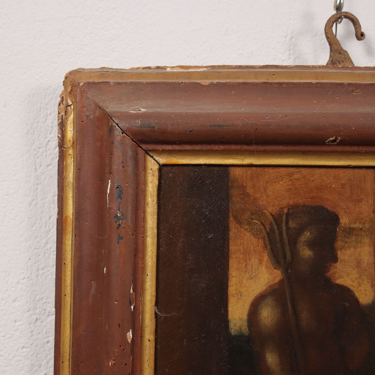 Tableau Ancien '600 L'Enlèvement des Sabines Huile sur Toile Cadre-photo-7