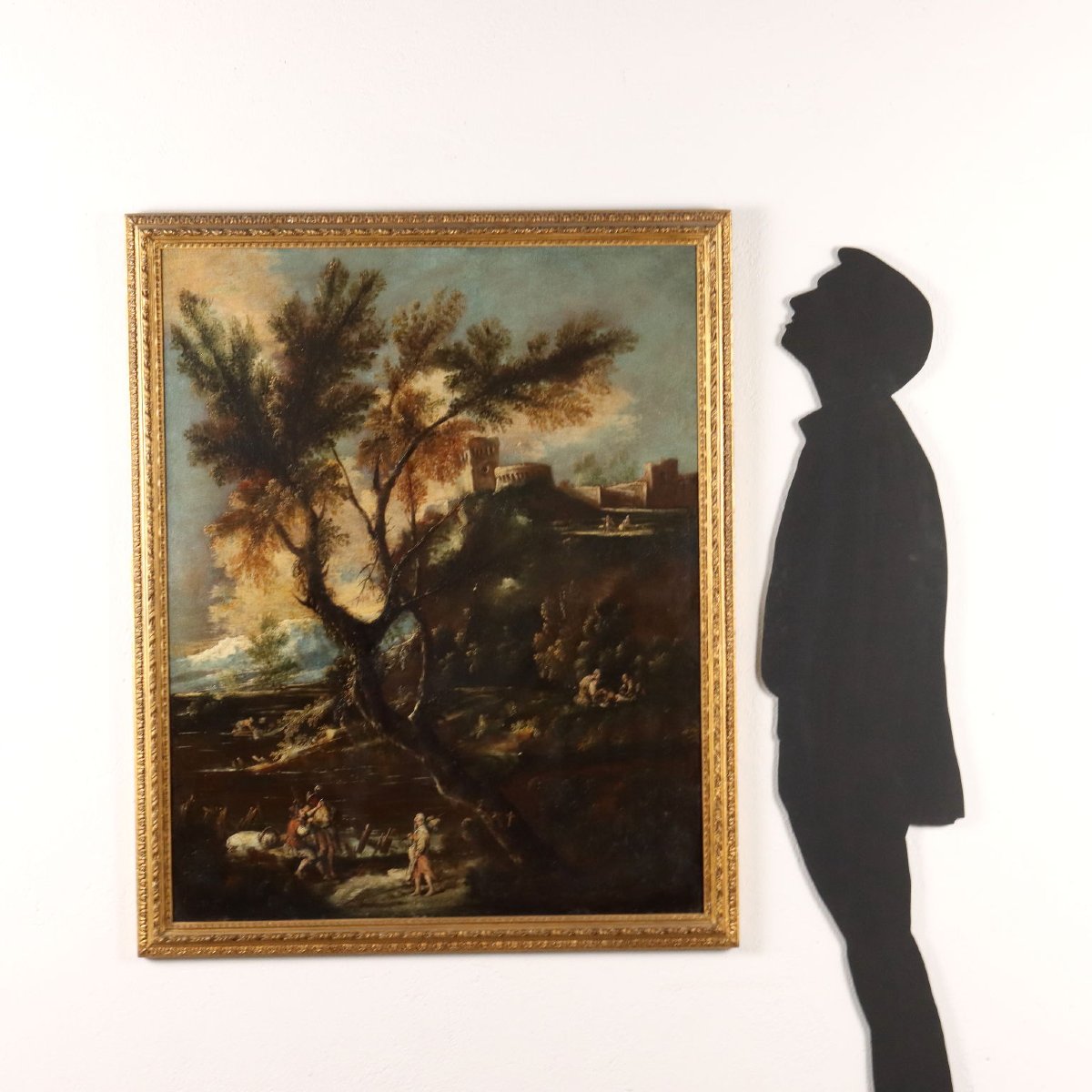 Painting Attributed To Antonio Francesco Peruzzini: Landscape With Figures-photo-2