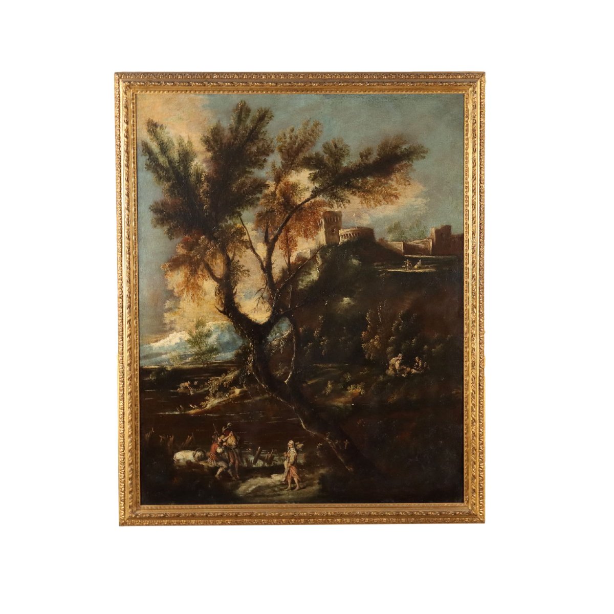 Painting Attributed To Antonio Francesco Peruzzini: Landscape With Figures-photo-3
