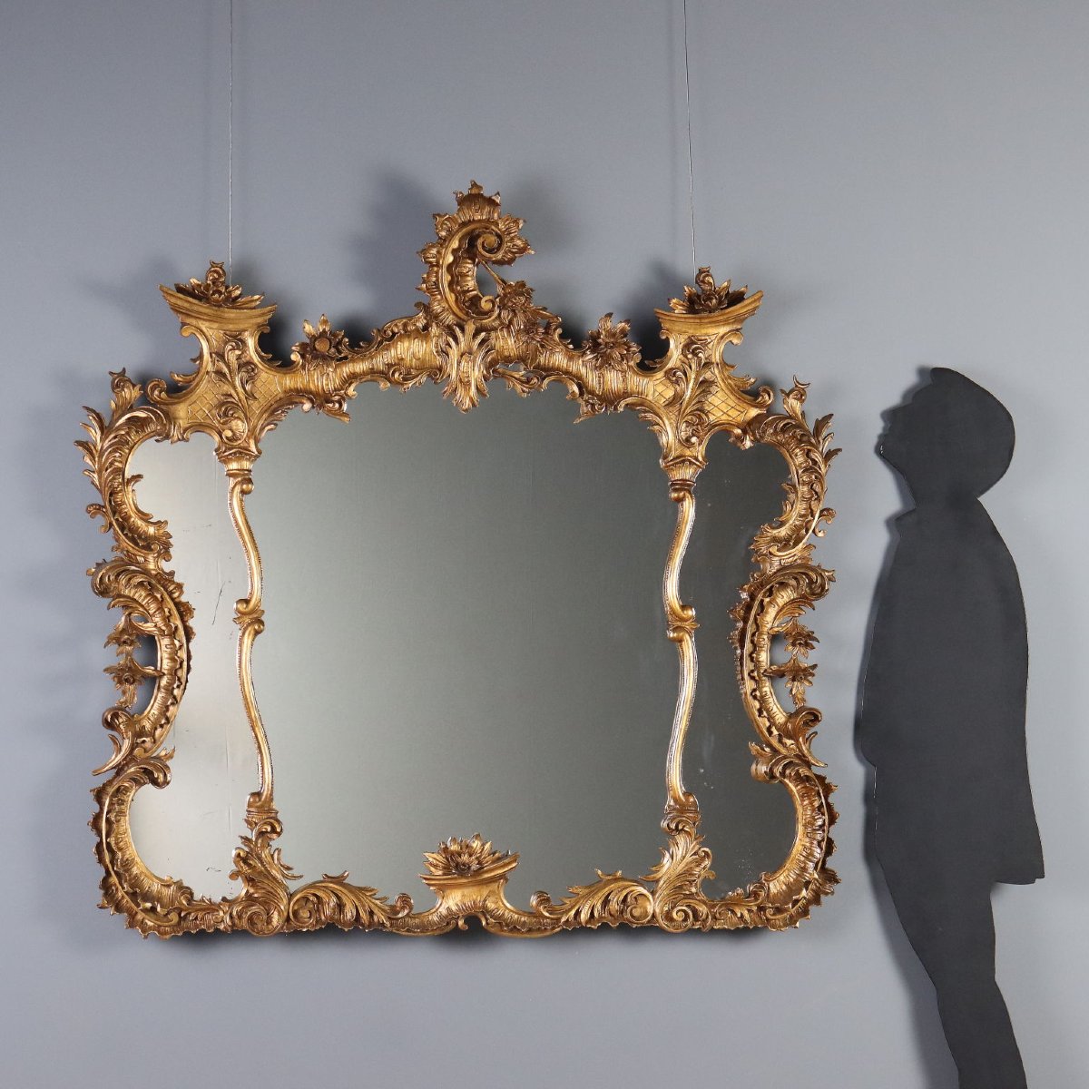 Carved And Gilded Wooden Mirror, Italy, Early 20th Century-photo-2