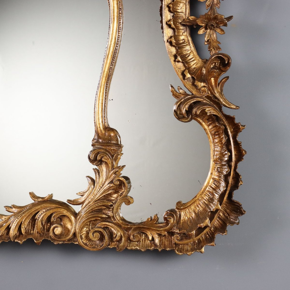 Carved And Gilded Wooden Mirror, Italy, Early 20th Century-photo-1