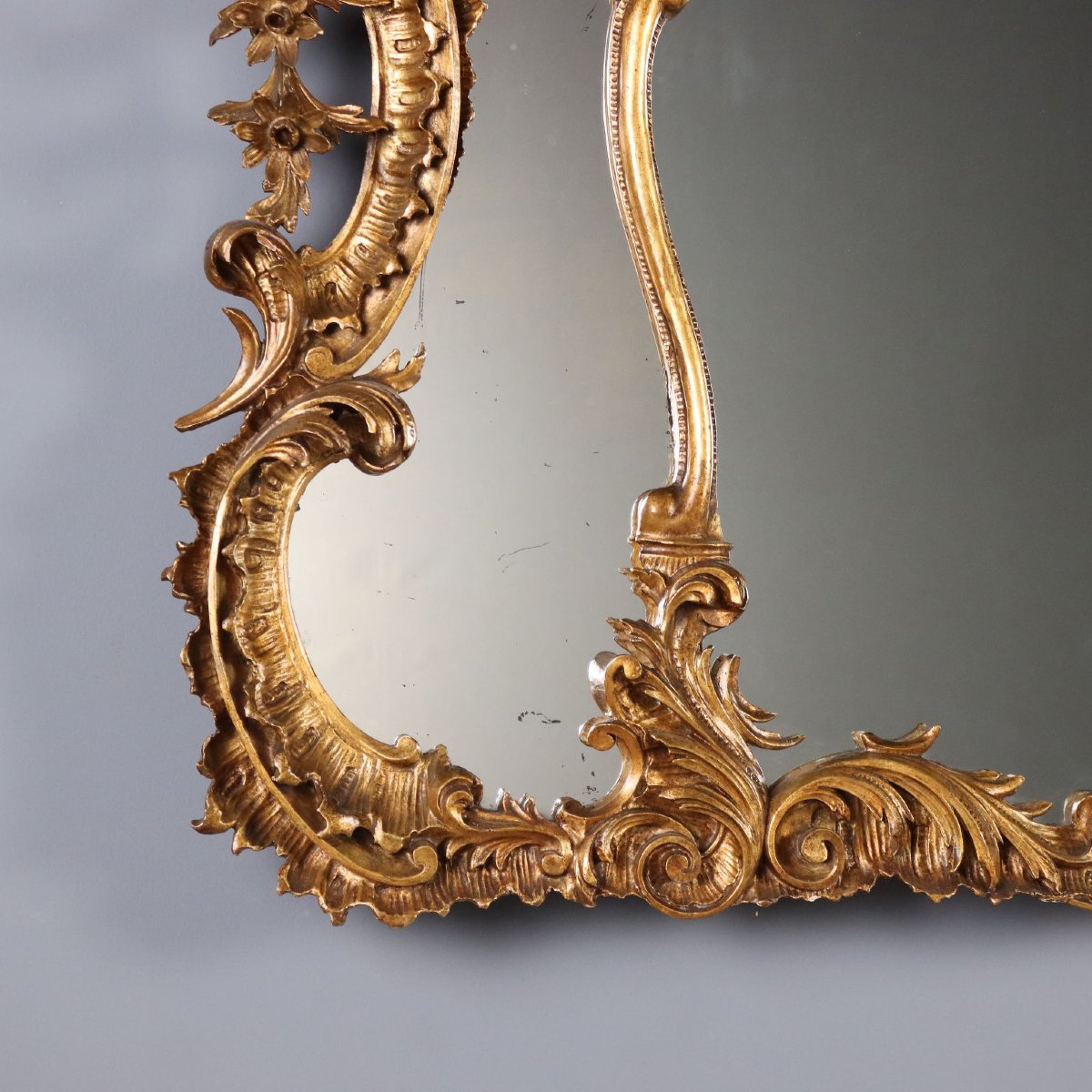 Carved And Gilded Wooden Mirror, Italy, Early 20th Century-photo-3