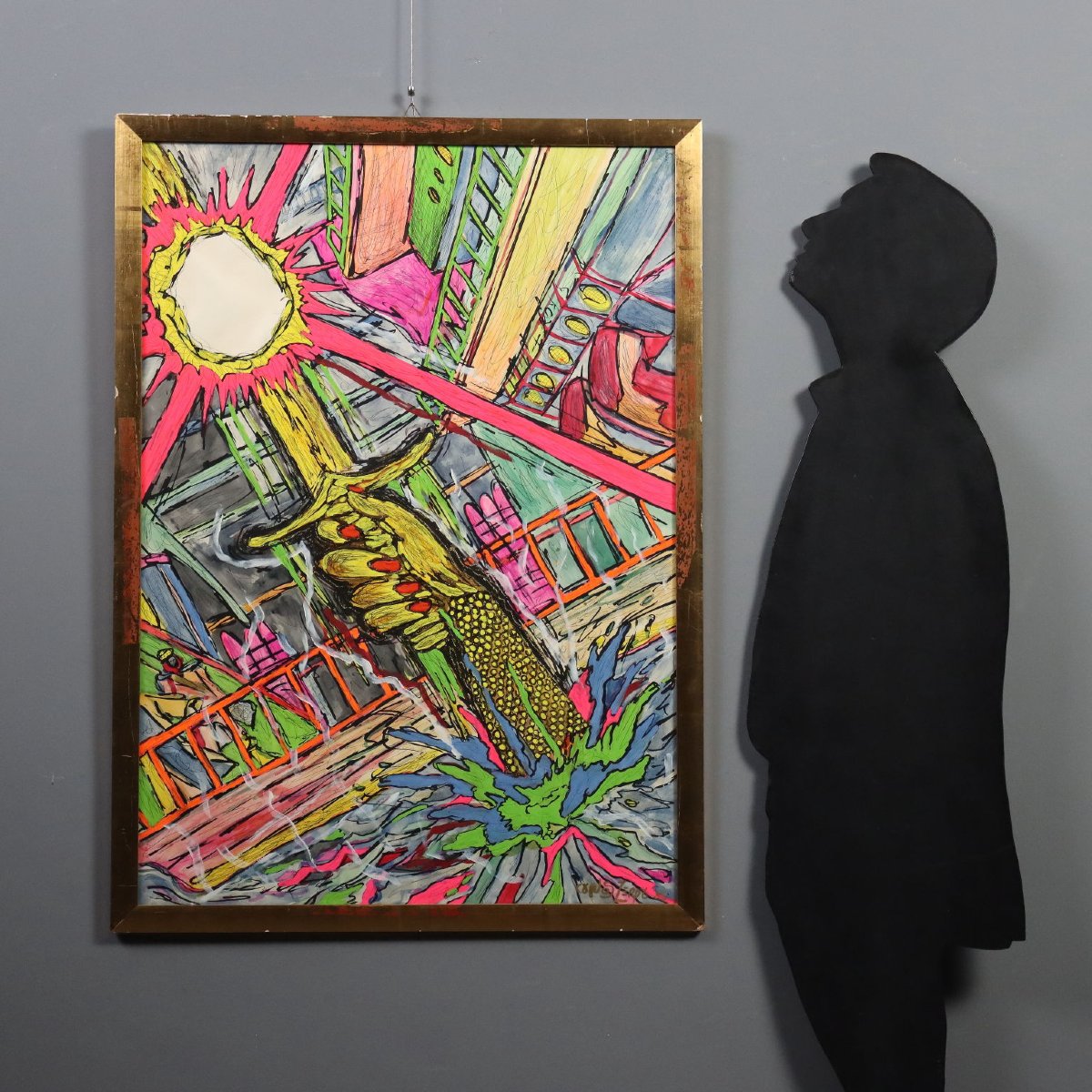 Carlos Zerpa Excalibur Acrylic Painting On Cardboard Italy 1985 Signed Fantasy-photo-2