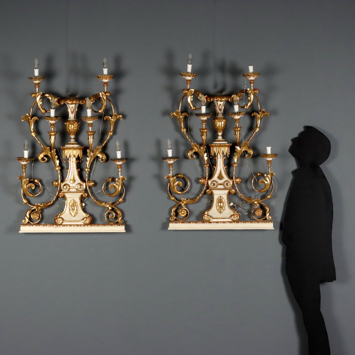 Pair Of Italian Wall Torches, Mid-19th Century-photo-2